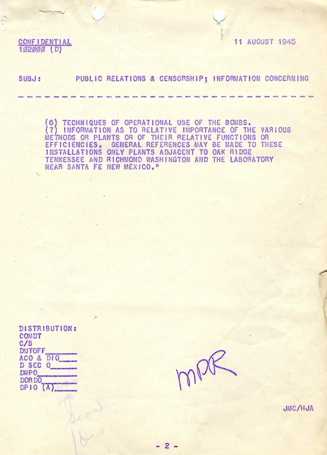 atomic bomb memo page2