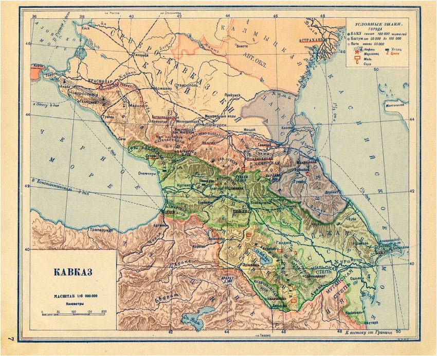 map of the caucasus region 1927